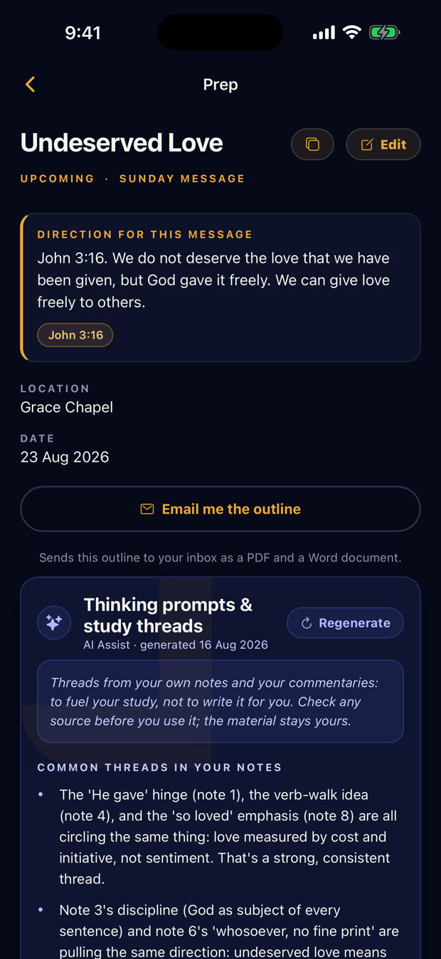 A Prep in Preacher Prep: Undeserved Love on John 3:16, with its direction and outline actions